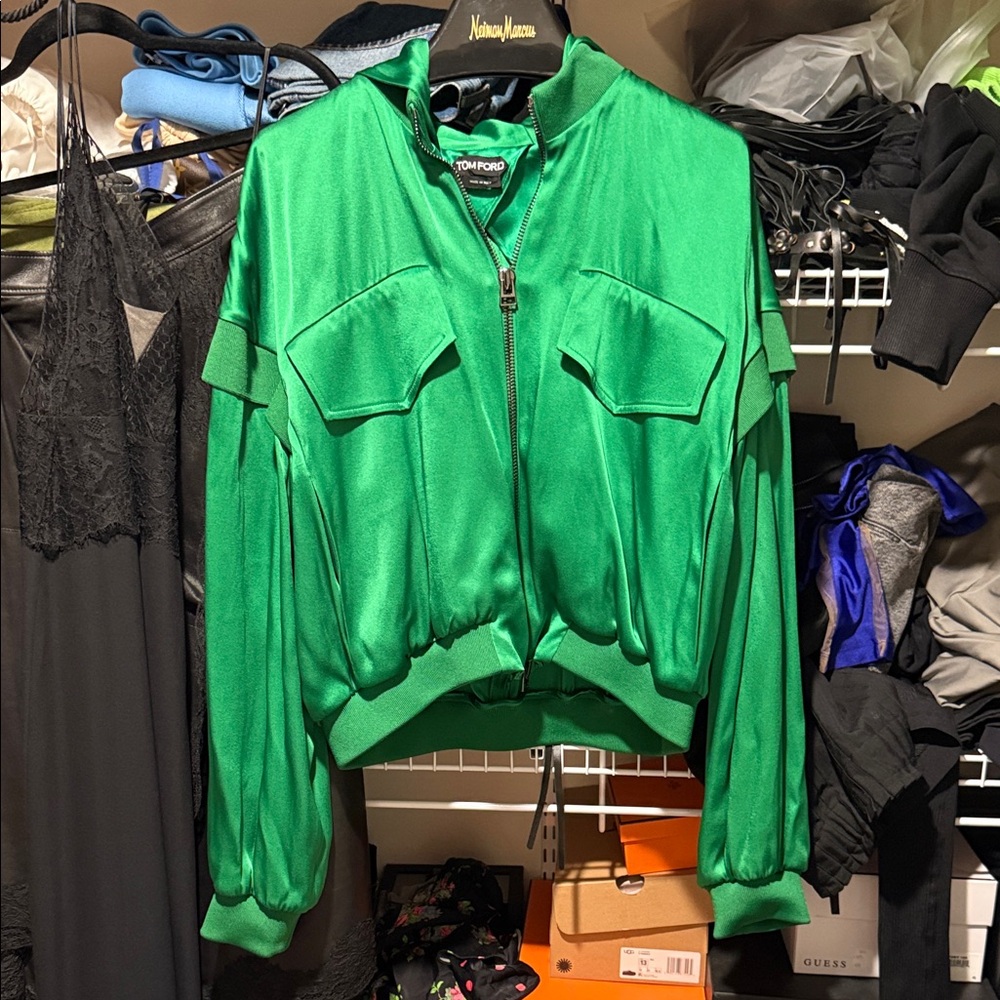 Topshop Emerald Green Bomber Jacket